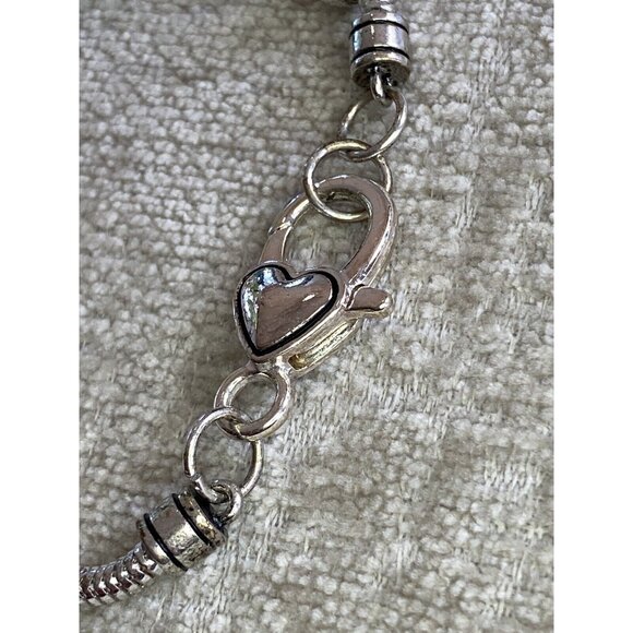 Green Beaded Tree of Life and Owl Bali-Style Charm Bracelet in Silvertone - Picture 4 of 4